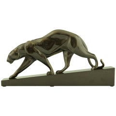 Art Deco Bronze Panther by M. Prost, Susse frères Ed. Paris.