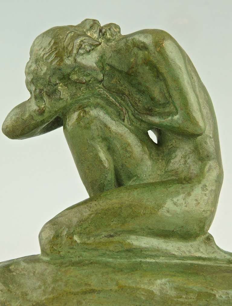 Art Deco Sculpture of a Kneeling Nude by Ugo Cipriani 1