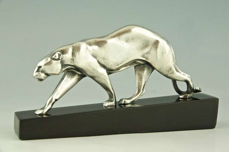 Art Deco Bronze of Walking Panther by Maurice Prost for Susse Freres 1925 In Good Condition In Antwerp, BE