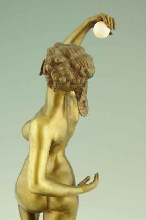 Art Deco Bronze Nude with Ball by A. Gory. 5