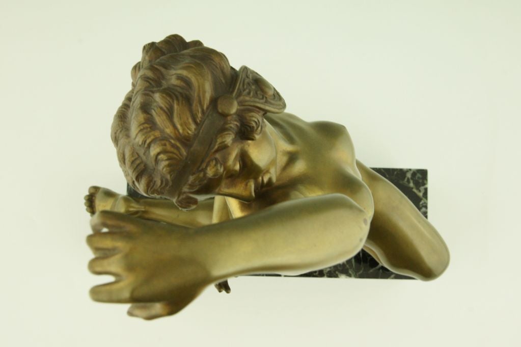 Art Deco Bronze Nude with Ball by A. Gory. 1