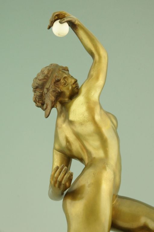 Art Deco Bronze Nude with Ball by A. Gory. 3