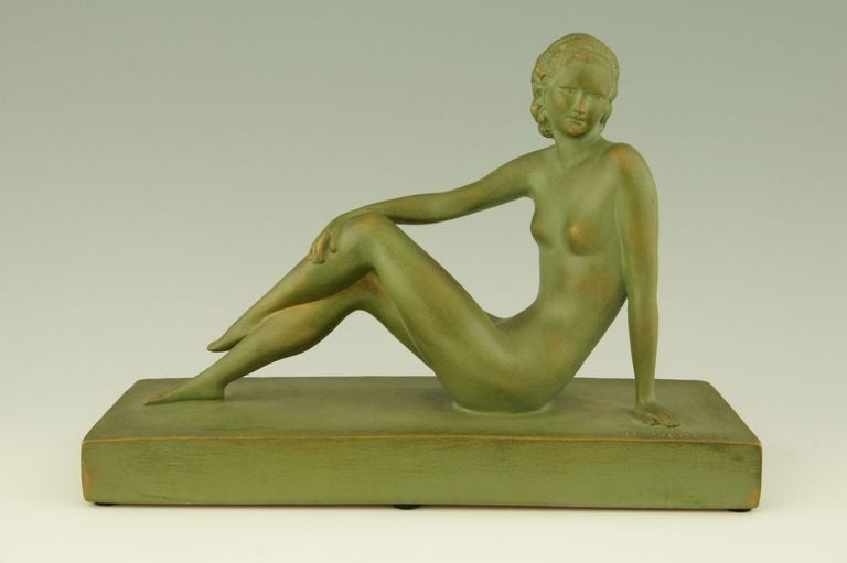 20th Century Pair of Art Deco Figural Nude Bookends by Cipriani