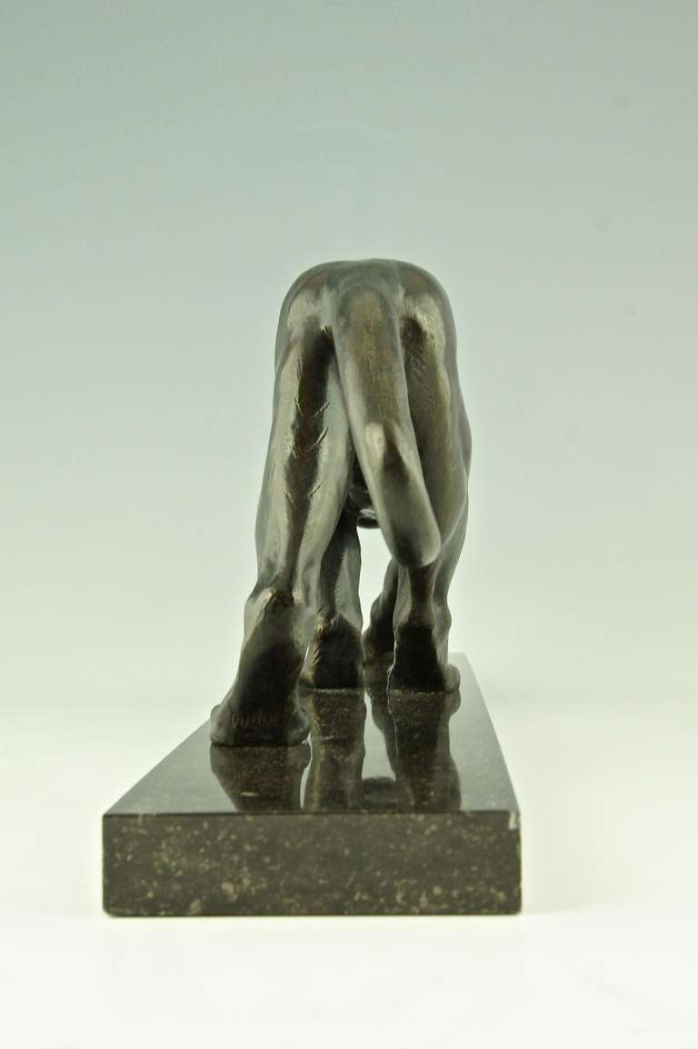 Mid-20th Century French Art Deco Bronze sculpture of Walking Panther by Alexandre Ouline 1930