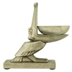 Art Deco pelican ash- or desk tray by Edgar Brandt. 