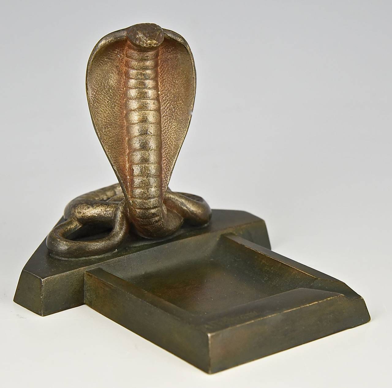 French Art Deco Cobra Ashtray by Pichegru 1930