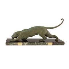 Art Deco Panther by D. H. Chiparus on a Marble Base