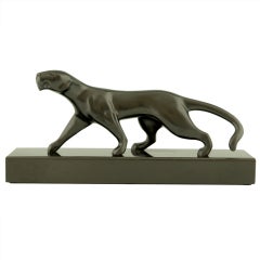 Art Deco Bronze Panther by M. Decoux.