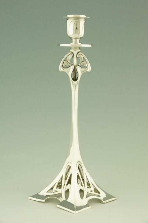 Art Nouveau Silver Plated Candlesticks by WMF, 1906. 2