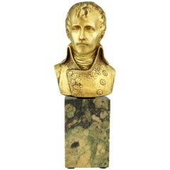 Vintage Empire Gilt Bronze Bust of Napoleon Bonaparte by P. Cartellier