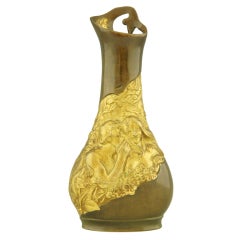 Art Nouveau Gilt & Bronze Flower Vase by Korschann