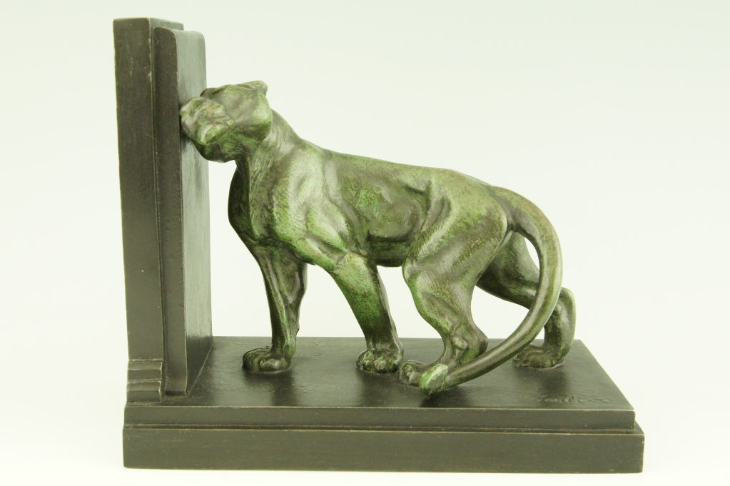 Pair of Art Deco Lion Bookends by Carlier 2