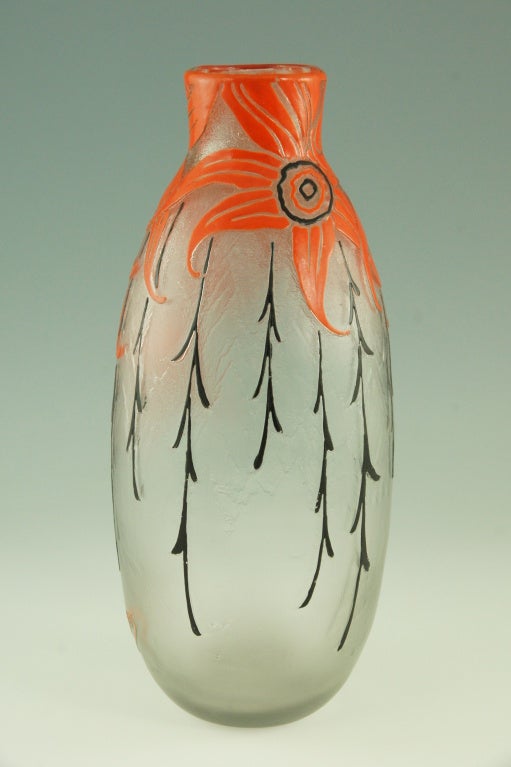 French Art Deco vase by Legras, France.