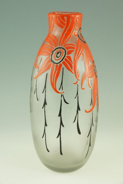 20th Century Art Deco vase by Legras, France.