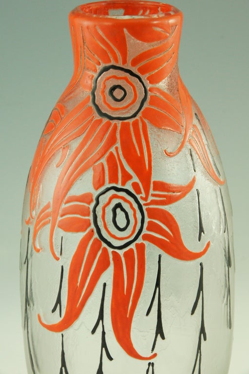 Art Deco vase by Legras, France. 3
