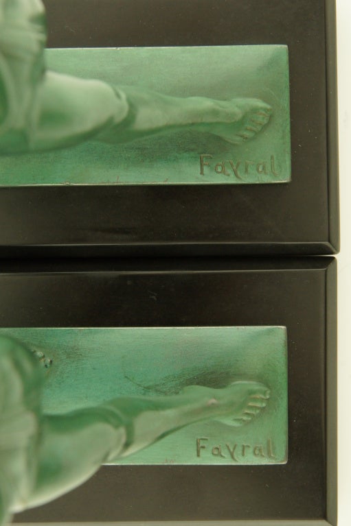 Pair of Art Deco Metal Bookends by Fayral 4