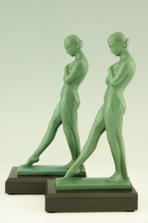 Pair of Art Deco Metal Bookends by Fayral 5