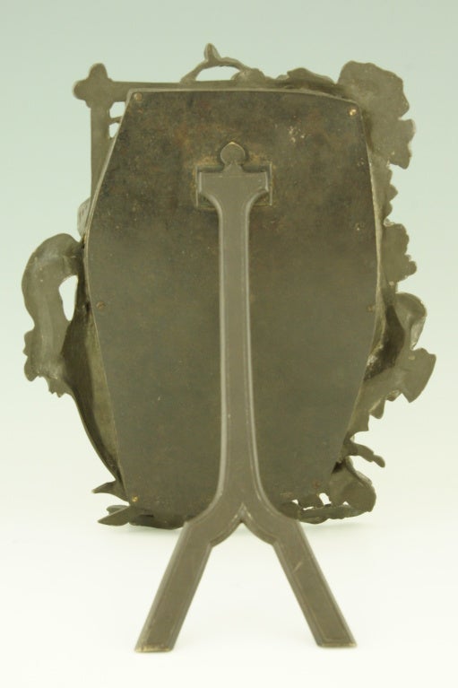 Art Nouveau Table Mirror with Lady and Flowers by R. C. Peyre, 1900. 1