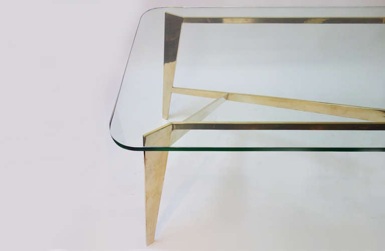 Italian Glass and Brass Table