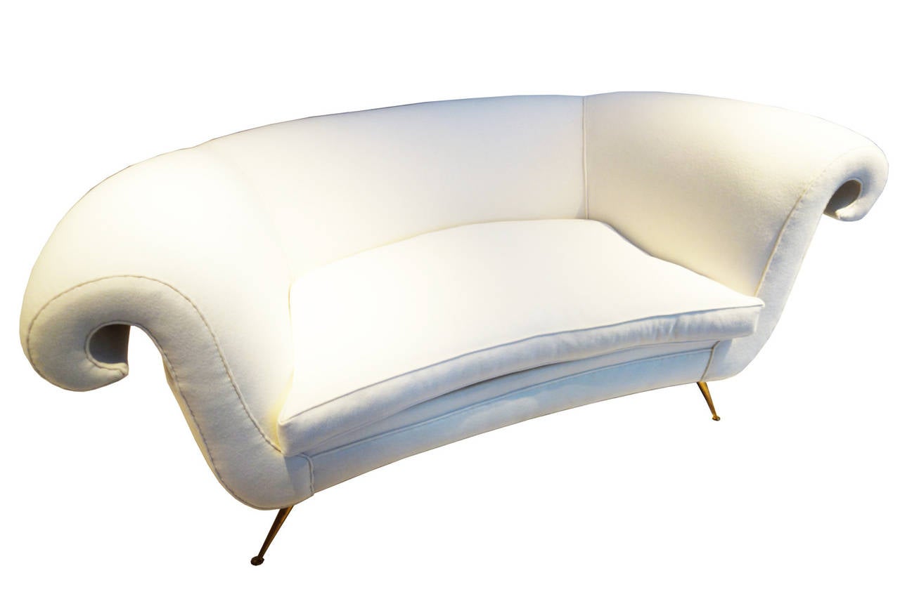 Woven Italian Two-Seat Sofa