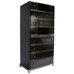 Elegant Lacquered Cabinet by Guy Lefevre for Maison Jansen