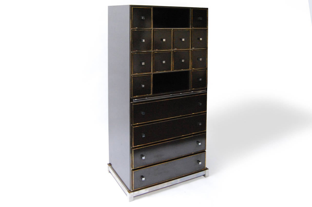 Elegant Lacquered Cabinet by Guy Lefevre for Maison Jansen In Fair Condition In Brussels, BE