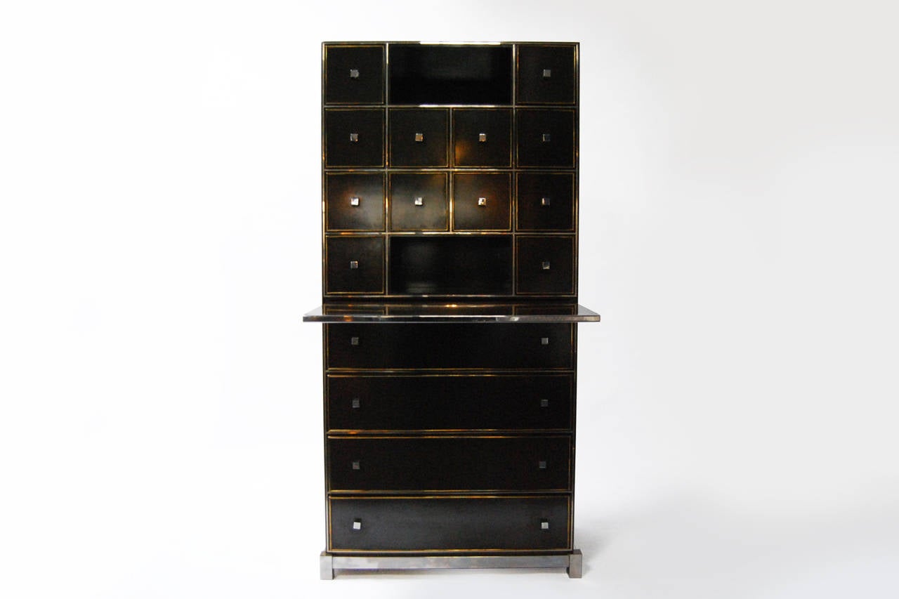 Elegant Lacquered Cabinet by Guy Lefevre for Maison Jansen 1