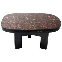 Coffee Table with Agate Inlay by Ado Chale