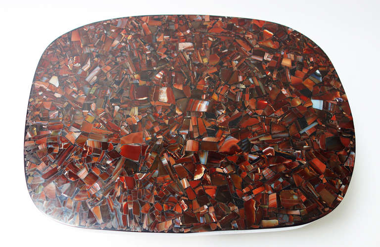 Coffee Table with Agate Inlay by Ado Chale In Excellent Condition In Brussels, BE