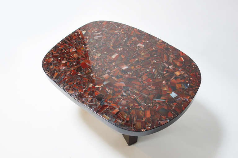 Belgian Coffee Table with Agate Inlay by Ado Chale