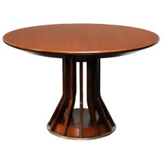 Walnut pedestal table by Angelo Mangiarotti