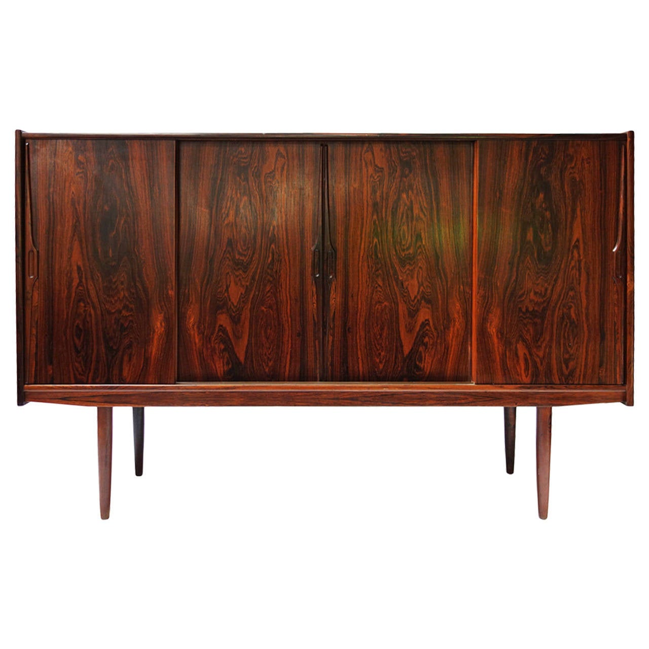 Rosewood Dresser with Four Sliding Doors at 1stDibs