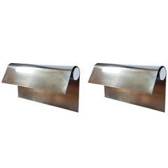 Pair of Large Brass Sconces by Christophe Gevers