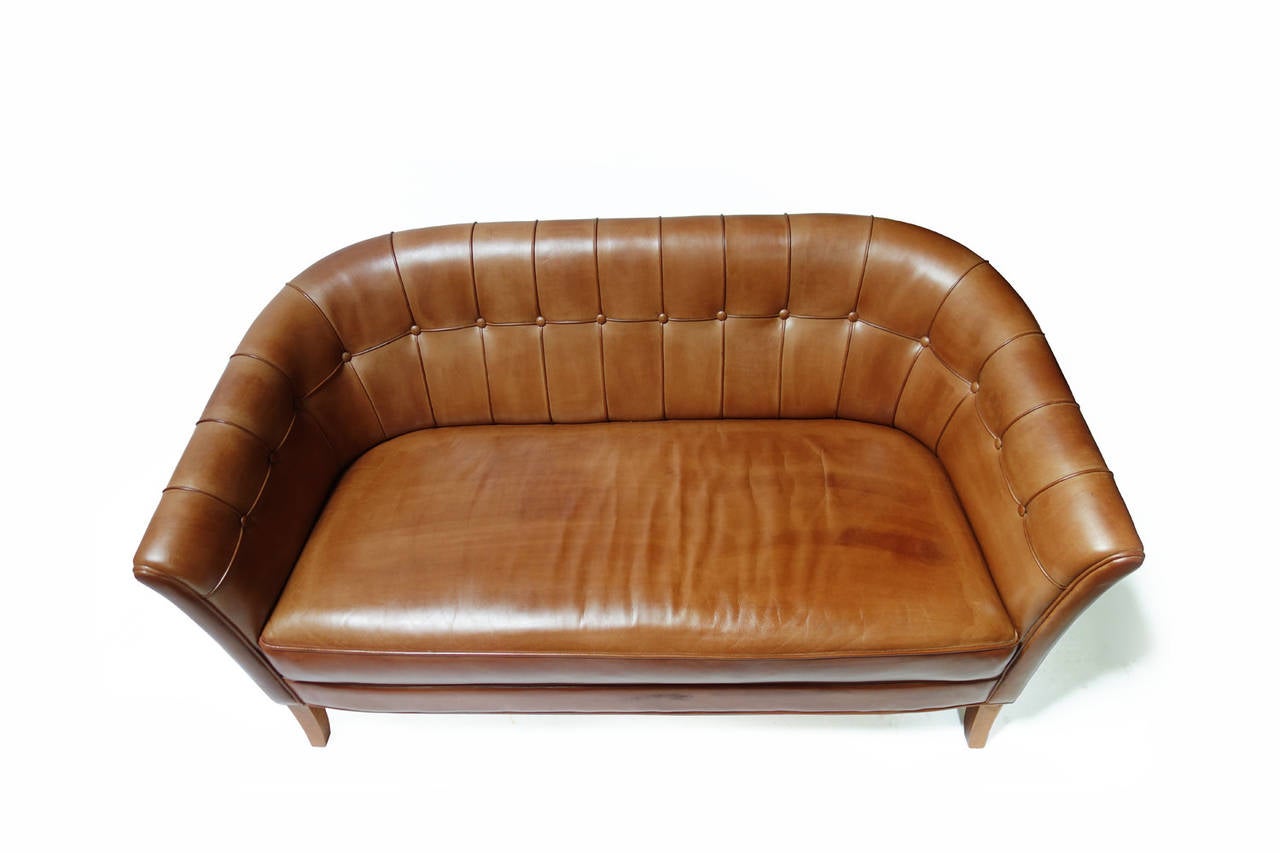 Two-Seat Leather Sofa In Good Condition In Brussels, BE