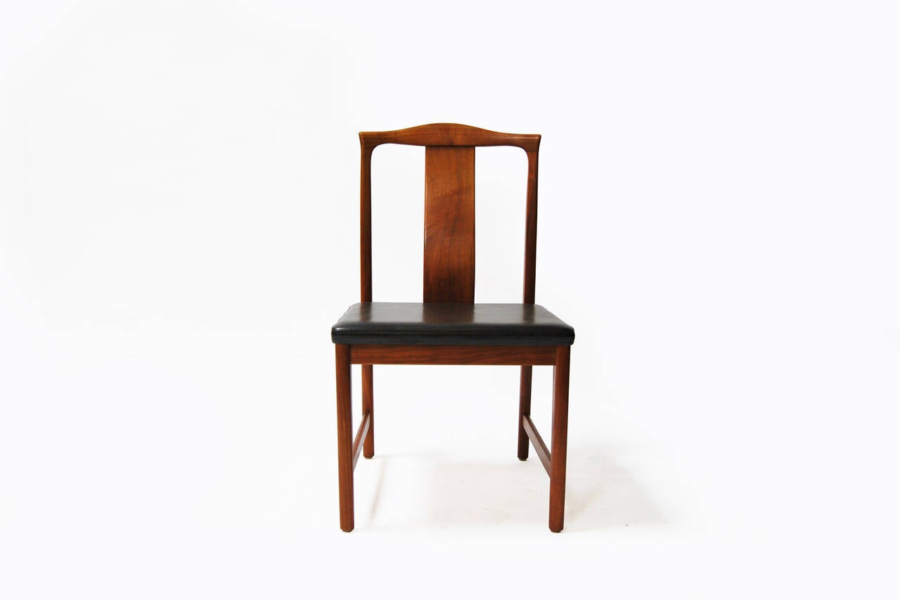 Leather Set of Four Dining Room Chairs