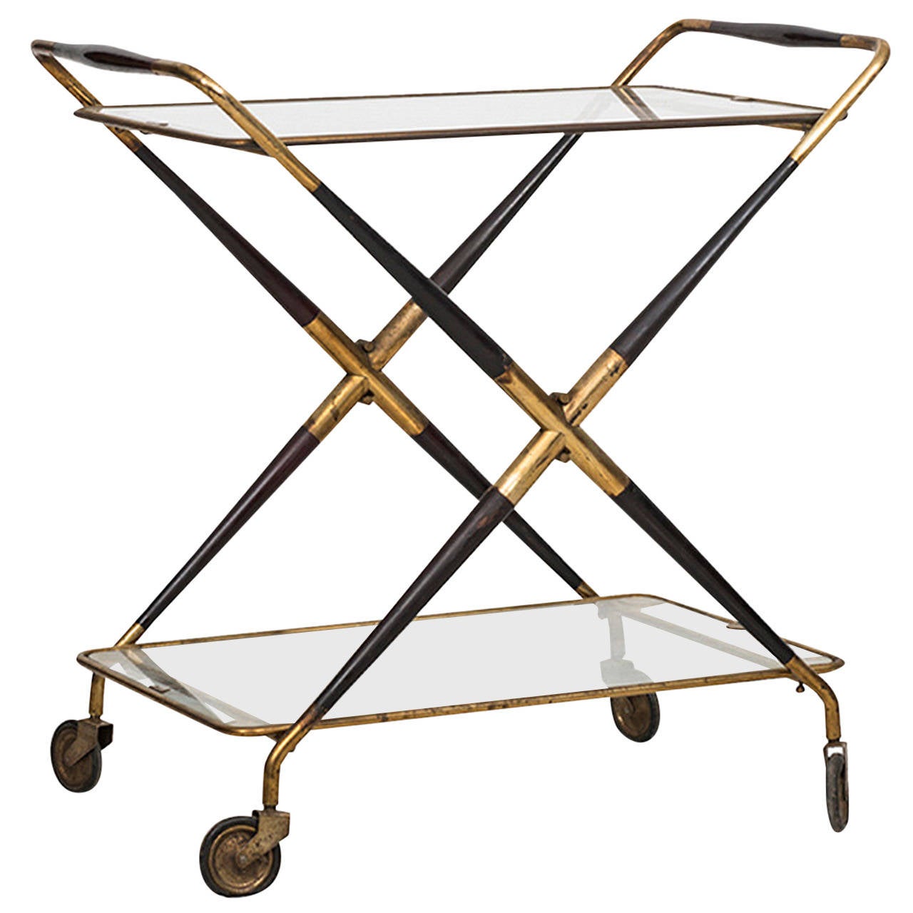 Foldable Trolley Bar Cart by Cesare Lacca at 1stdibs