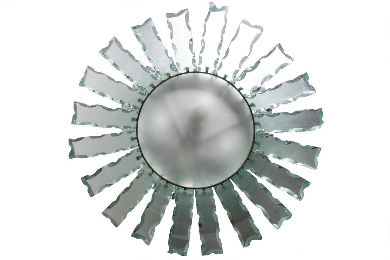 "Broken Glass" Hanging Light Fixture in the Style of Fontana Arte For