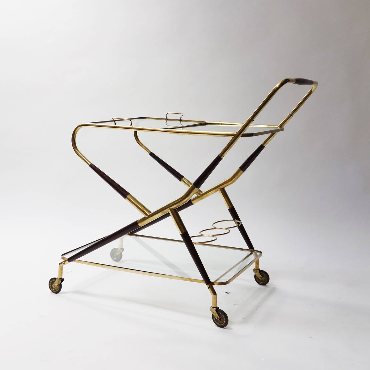 Mid-Century Modern Trolley Bar Cart in the Style of Cesare Lacca
