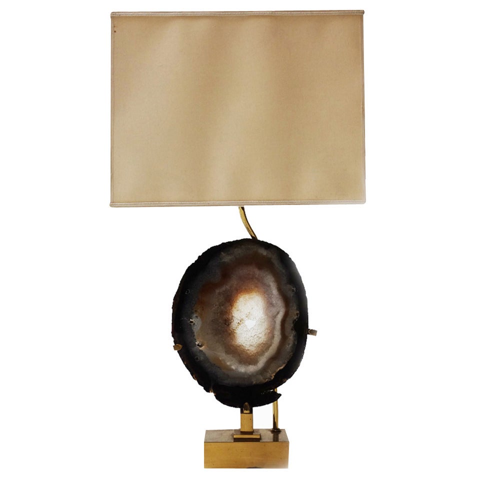 Lamp with Agate Stone Insert