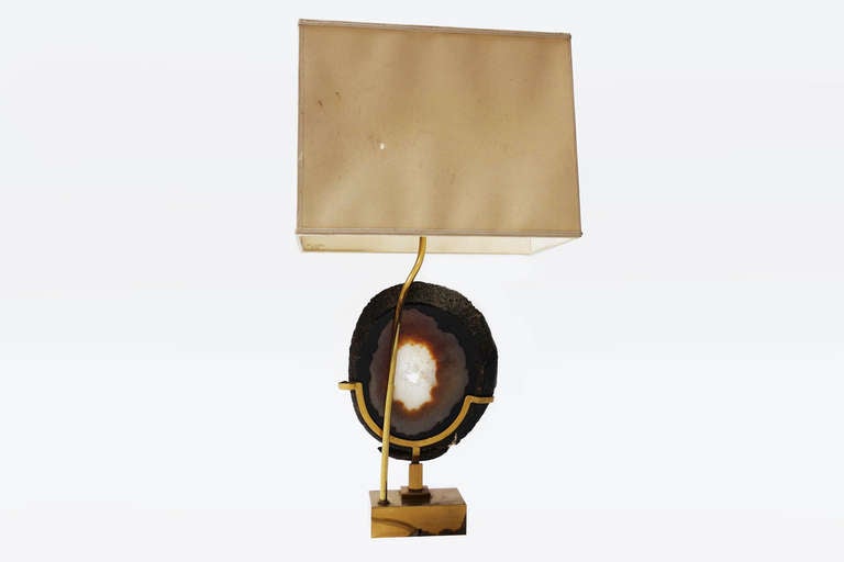 Belgian Lamp with Agate Stone Insert