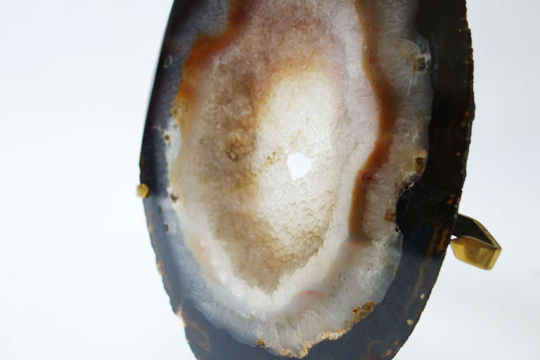 Late 20th Century Lamp with Agate Stone Insert