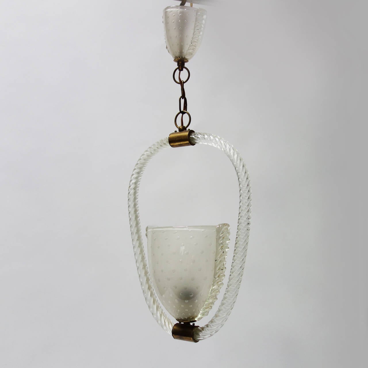 Italian Pair of Hanging Fixtures by Ercole Barovier