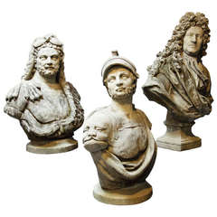 Antique Set of Three 19th Century Busts