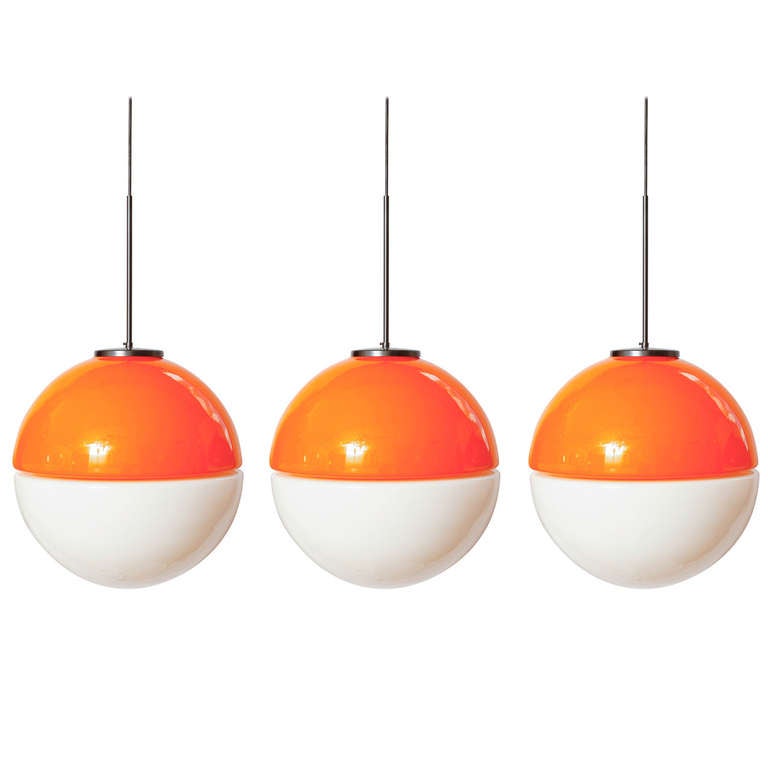 Set of Three Pendant Lamps by Vistosi