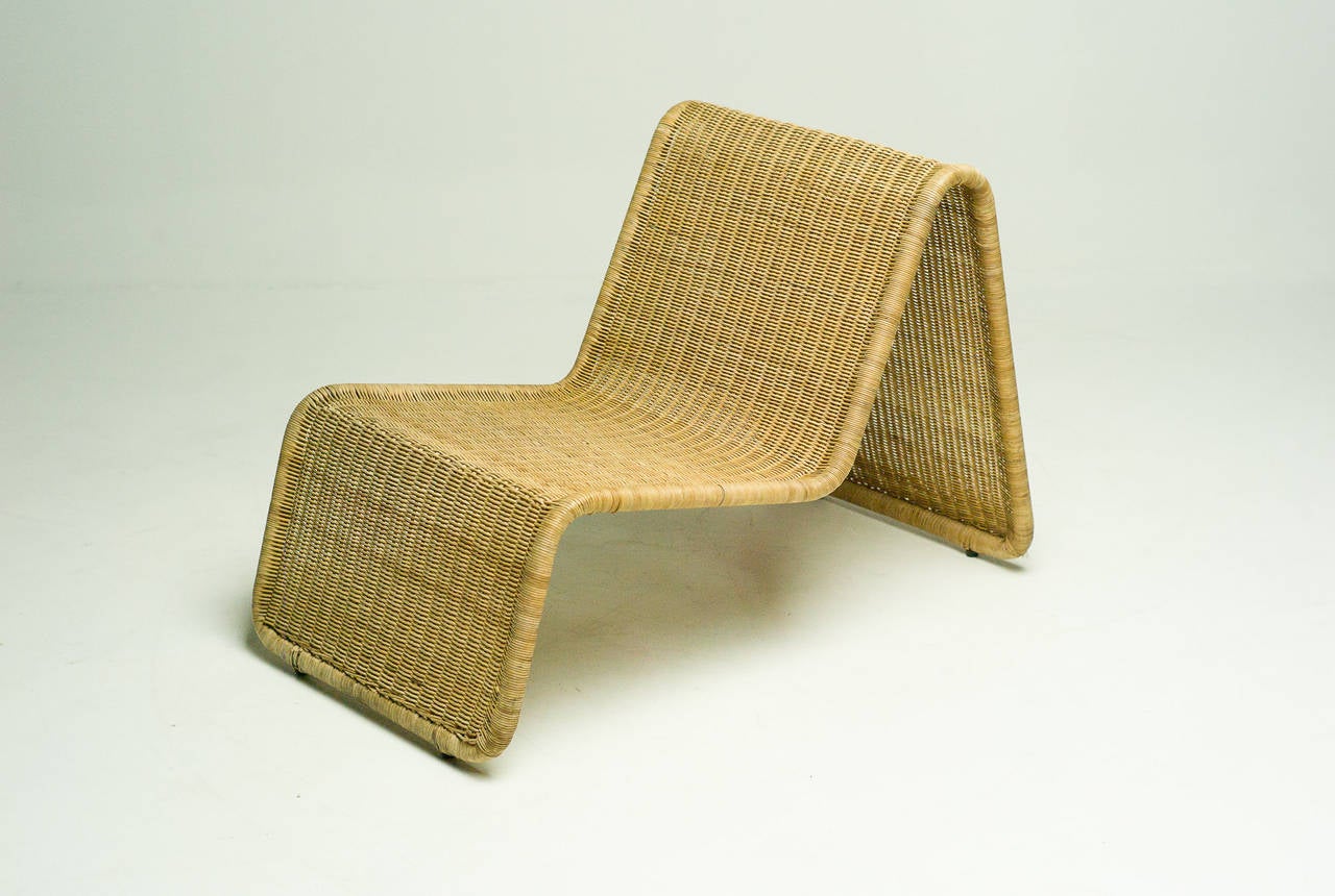 Sculptural chair in wicker by Tito Agnoli for Bonacina. Model P3.
