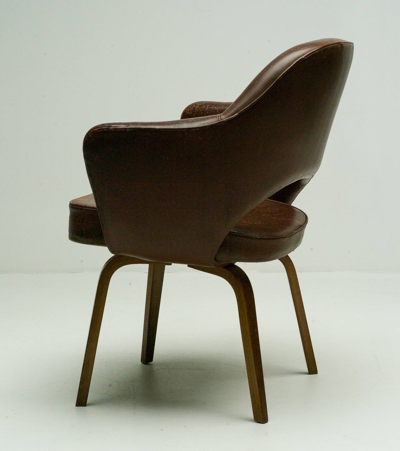 Executive Armchair in Leather by Eero Saarinen for Knoll International In Fair Condition In Dronten, NL
