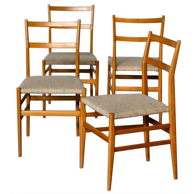 4 "Leggera" chairs designed by Gio Ponti for Cassina