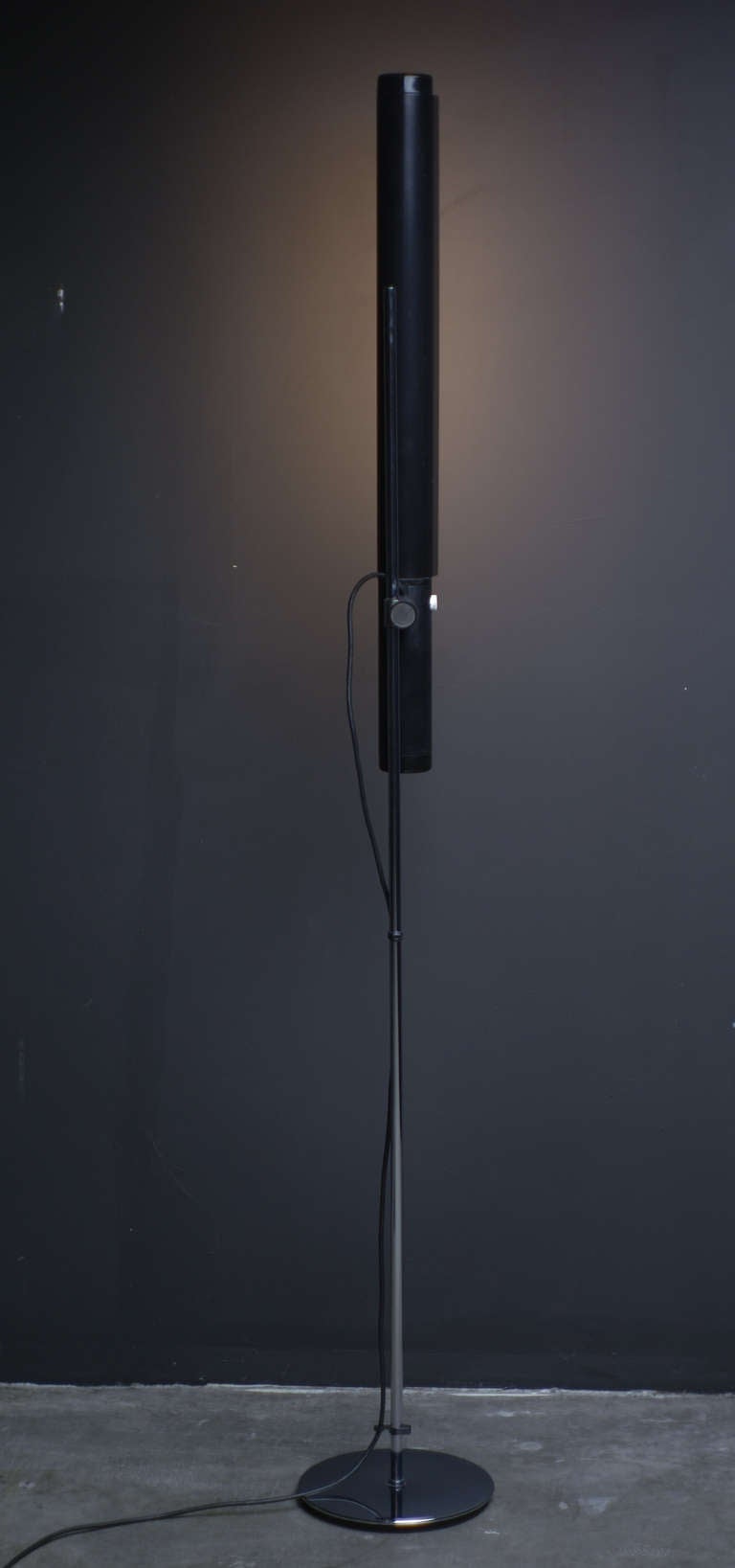 Chrome Dutch 1960's Industrial Fluorescent Tube Floor Lamp