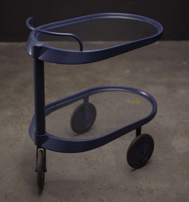Memphis Group Modern Trolley designed by Enzo Mari for Alessi in 1989