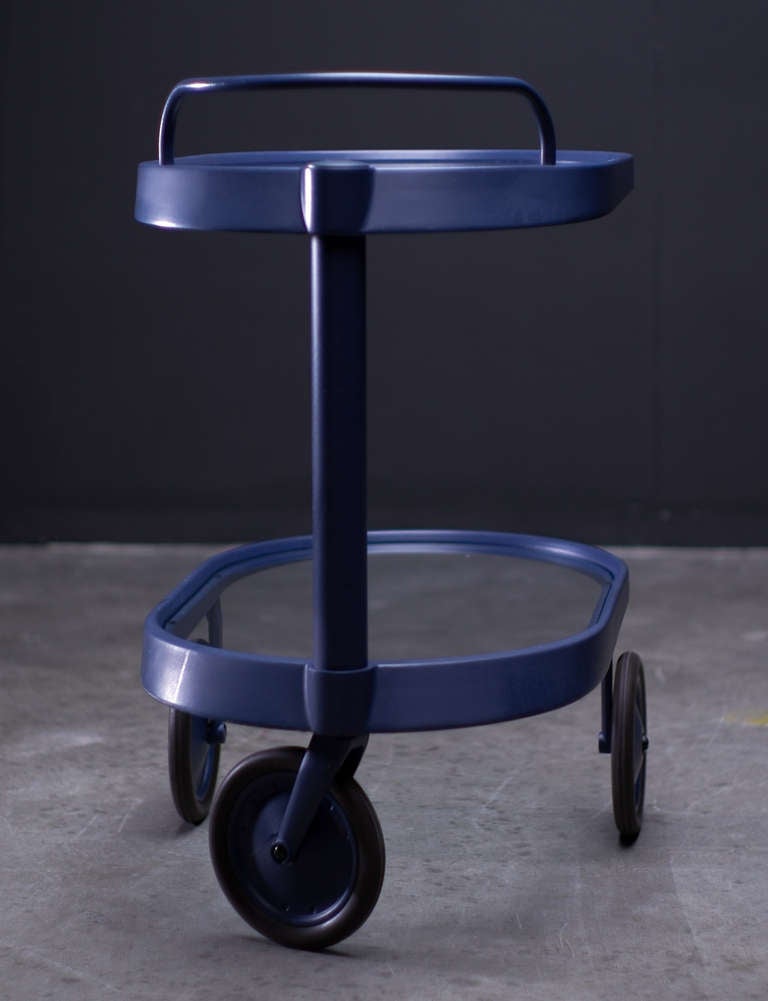 Glass Modern Trolley designed by Enzo Mari for Alessi in 1989